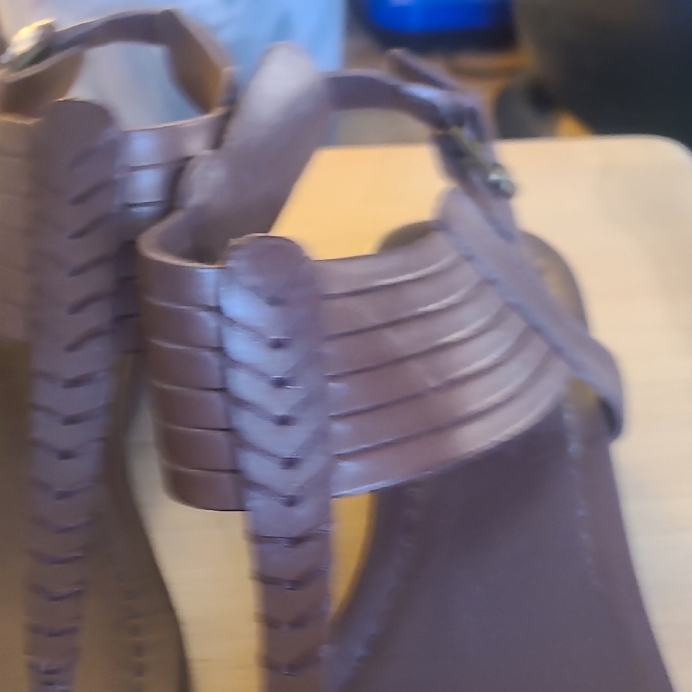 Franco Sarto Brown Braided Strap Sandals - Picture 4 of 7